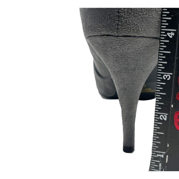 Urban Outfitter Paprika RETRO 80s GRAY Cuff ANKLE Pull On Heeled Booties 10 - Picture 6 of 11